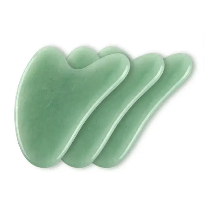 Masseur facial Gua Sha en jade naturel pour le contour lymphatique