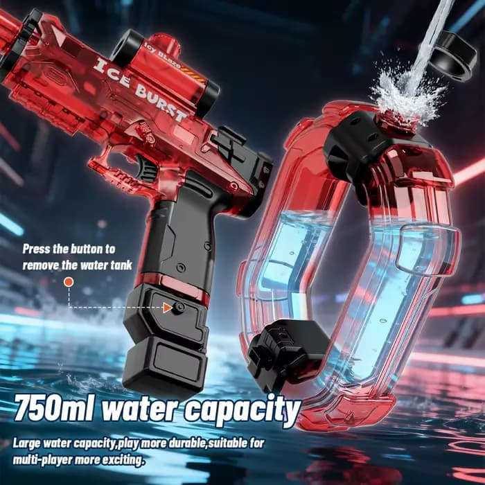 Pistolet à eau électrique avec batterie longue durée, lanceur d'eau automatique pour les jeux d'été à la plage, à la piscine, en plein air, idéal comme cadeau pour les enfants