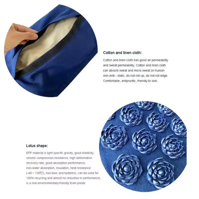 Tapis de yoga et de massage en lin naturel et fibre de coco