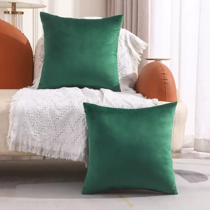 Ensemble de 2 housses de coussin décoratives vertes