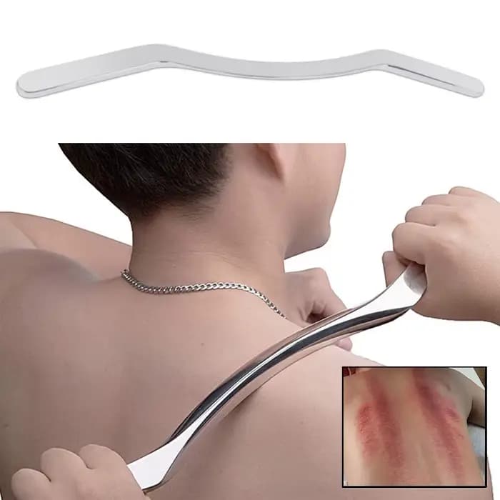 Outil de Massage de grattage Gua Sha en acier inoxydable