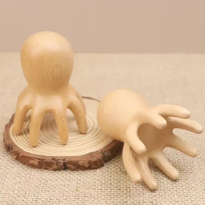 Peigne de Massage poulpe en bois de santal