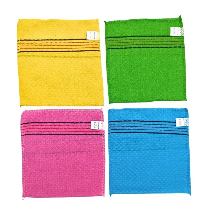 Serviette de Bain Exfoliante Coréenne Extra Large Épaisse à Grain Grossier Simple Couche Double Face Super Absorbante 5 Pièces