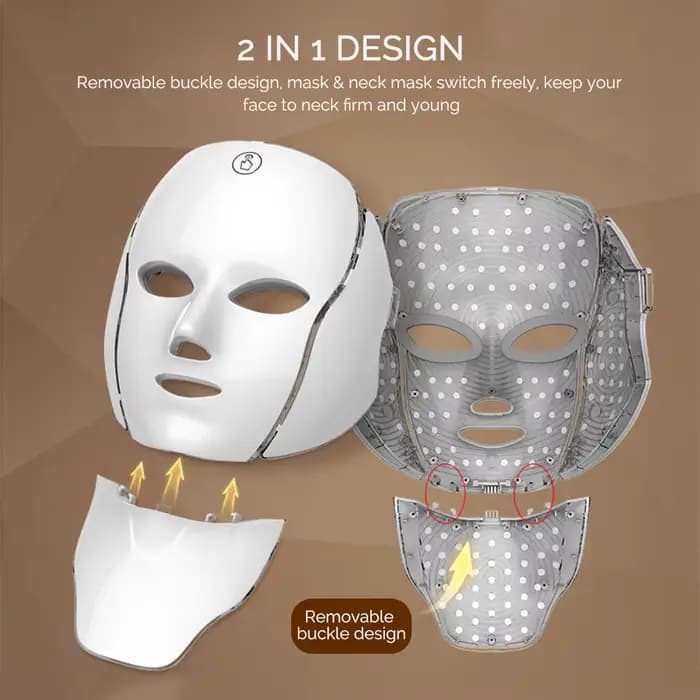 Masque facial LED avec traitement lumineux du cou 7 couleurs