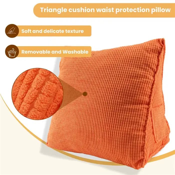 Coussin de lecture AS60 de couleur unie, coussin de dossier en forme de cale, coussin lombaire épais