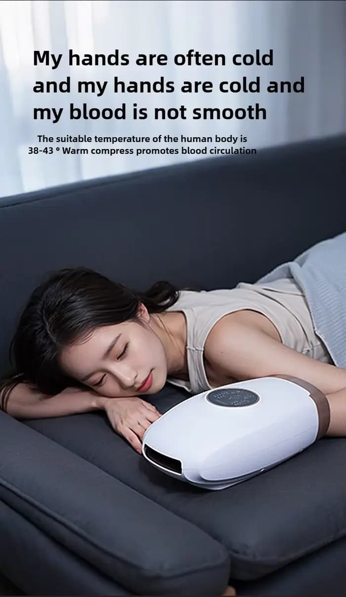 Masseur de mains électrique 360 ° Pression d'air pétrissage relaxant la paume de l'articulation du doigt du poignet