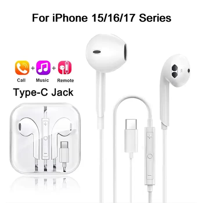 Écouteurs câblés originaux dans l'oreille pour Apple iPad iPhone 17 11 12 13 14 15 16 Pro Max TypeC Casques Ordinateurs portables Tablette 3,5 mm