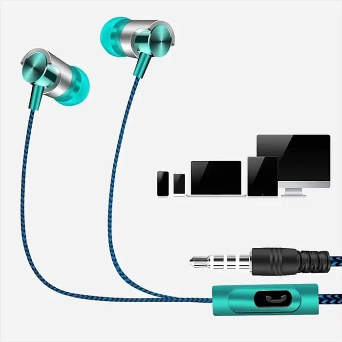 Écouteurs intra-auriculaires filaires avec suppression du bruit, design ergonomique, stéréo, écouteurs de musique de sport pour recharge de téléphone portable