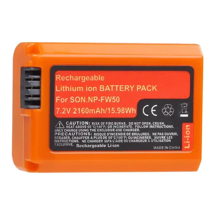 2160mAh NP-FW50 NPFW50 Batterie pour Appareil Photo Sony Alpha a6500 a6400 a6300 a6000 a5000 a3000 NEX-3 A7 A7II A7RII A7SII A7S A7S2