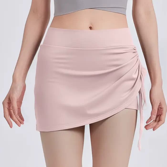 Jupe de sport pour femme avec short intégré, jupe-short taille haute avec ourlet à volants, tenue de sport pour femme, du gym au tennis