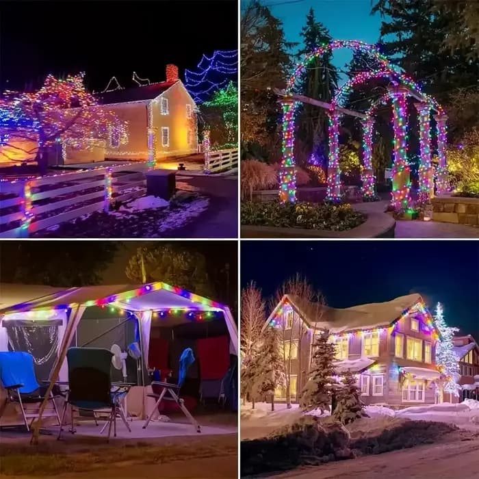 DegradLights-Guirxiété lumineuse solaire pour jardin, fil étanche, arbres de cour, fête de Noël, 8 modes