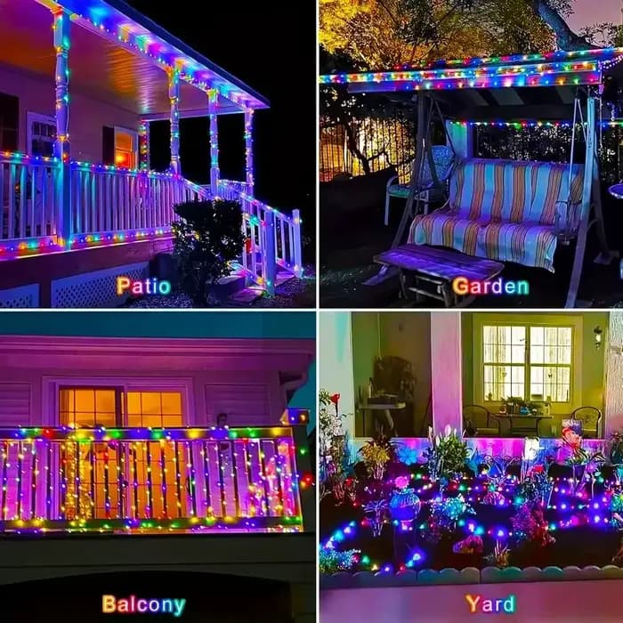 DegradLights-Guirxiété lumineuse solaire pour jardin, fil étanche, arbres de cour, fête de Noël, 8 modes