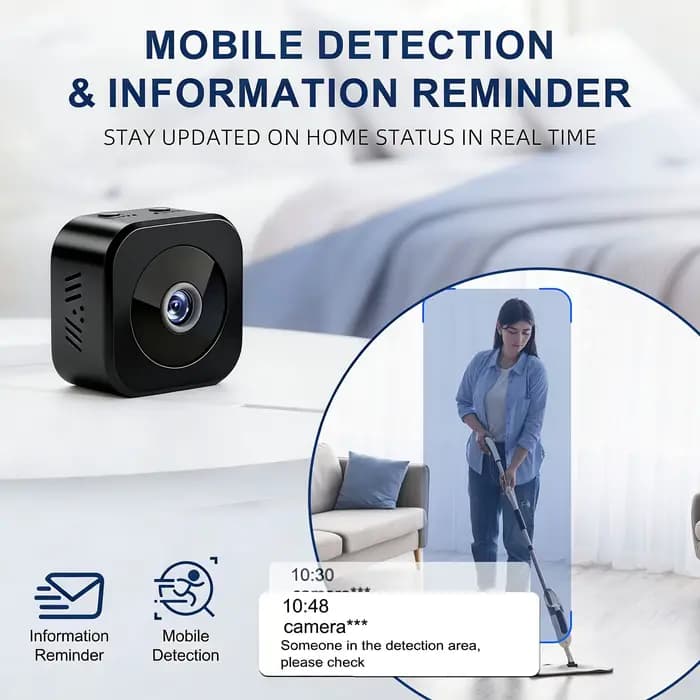 Mini caméra de surveillance intelligente HD Wifi, enregistreur vidéo et vocal DV, caméra de sécurité sans fil discrète pour intérieur, petite caméra de surveillance pour nounou