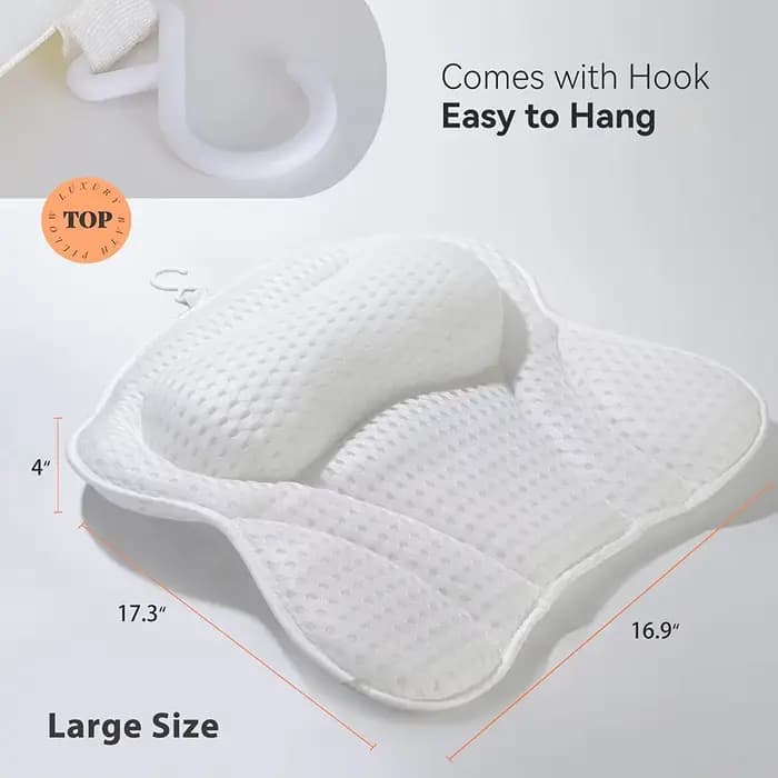 Oreiller de baignoire pour baignoire, oreiller de bain pour soutien du cou et du dos avec ventouses fortes, oreiller de bain spa doux