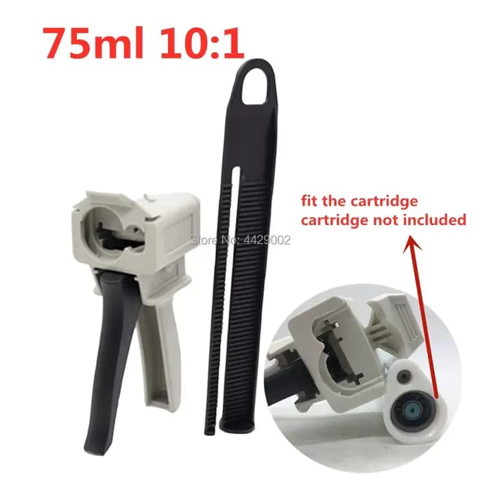 Pistolet à mastic manuel pour cartouches d'adhésif et d'époxy 1:1 10:1 1:10 50ml 75ml 30cc 55cc