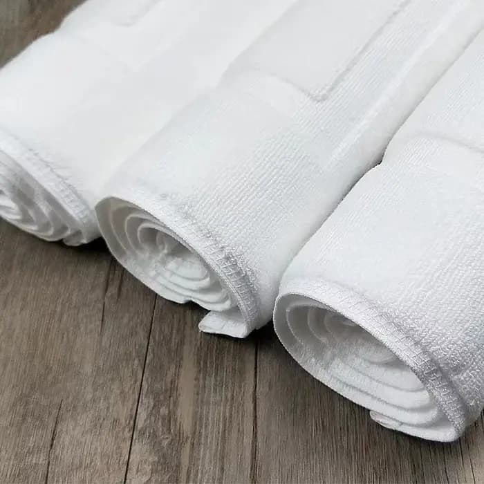 Serviette de sol blanche épaisse 100% coton, douce, antidérapante, absorbant l'eau, tapis de SPA pour hôtel, maison, salle de bain, baignoire, lavable, 50x80cm