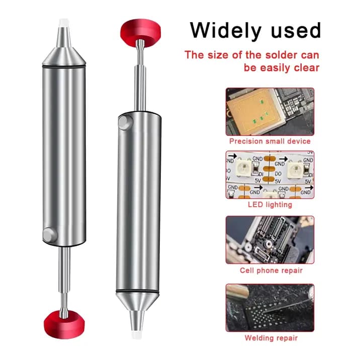 Pistolet à ventouse à souder professionnel en alliage d'aluminium, pompe à dessouder puissante pour la réparation électronique, outil de soudage de PCB, buse en silicone