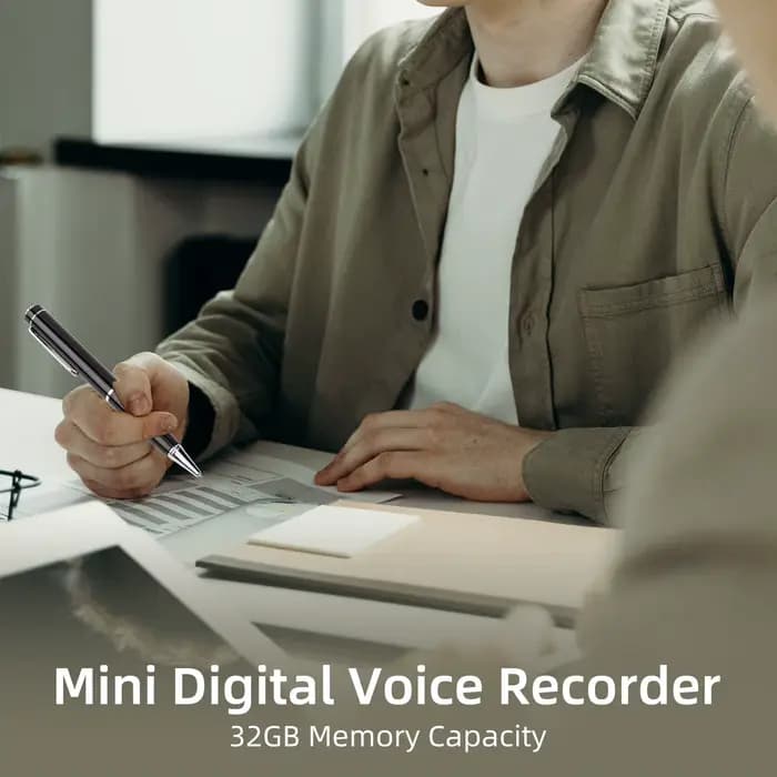 Stylo enregistreur vocal numérique, dispositif d'enregistrement Dictaphone activé par Audio, lecteur de musique professionnel avec câble USB, bouchon d'oreille