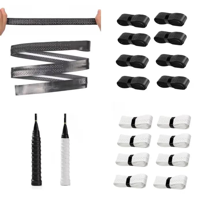 R6FE 8PCS BADMINTONS RACKETS GRIP Tennis Grip Head Overgrips Sport Tape Antislip Skidproof Sweat Bands Grip Facile à utiliser