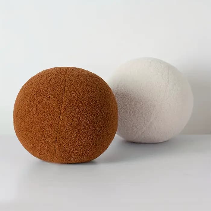 Coussin sphérique de Style nordique, 1 pièce, coussin en velours doux, couleur unie, peluche, coussin de canapé, coussin de chaise pour la décoration de la maison