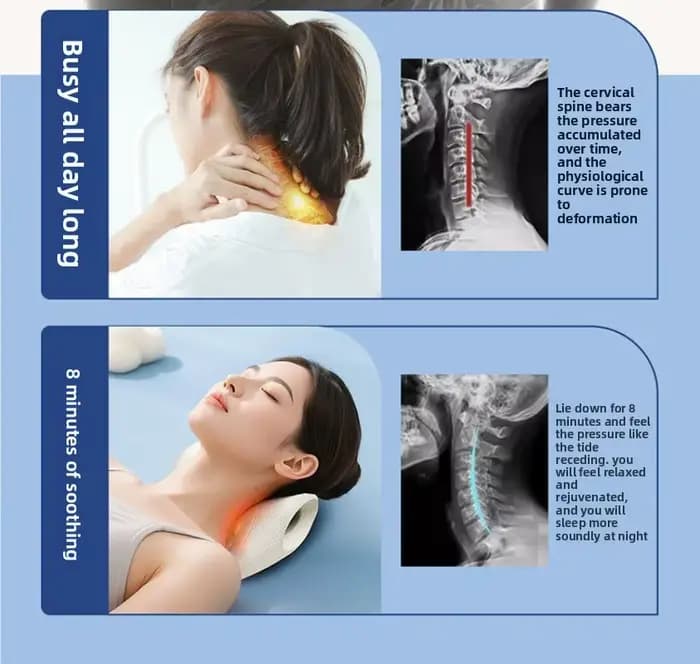 Oreiller de massage cervical avec contour en U