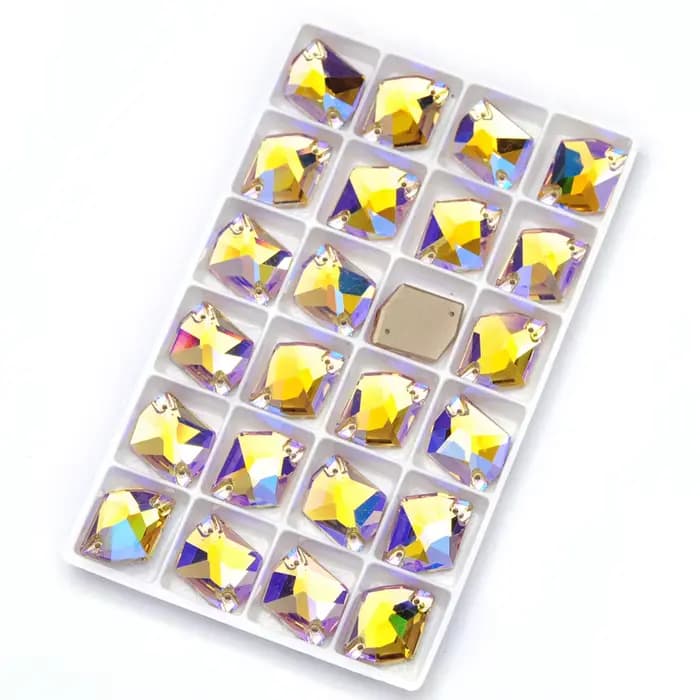 PUBRILEX Paradise Shine Strass à coudre, pierres fantaisie en cristal à dos plat de formes variées pour vêtements, travaux d'aiguille et accessoires DIY