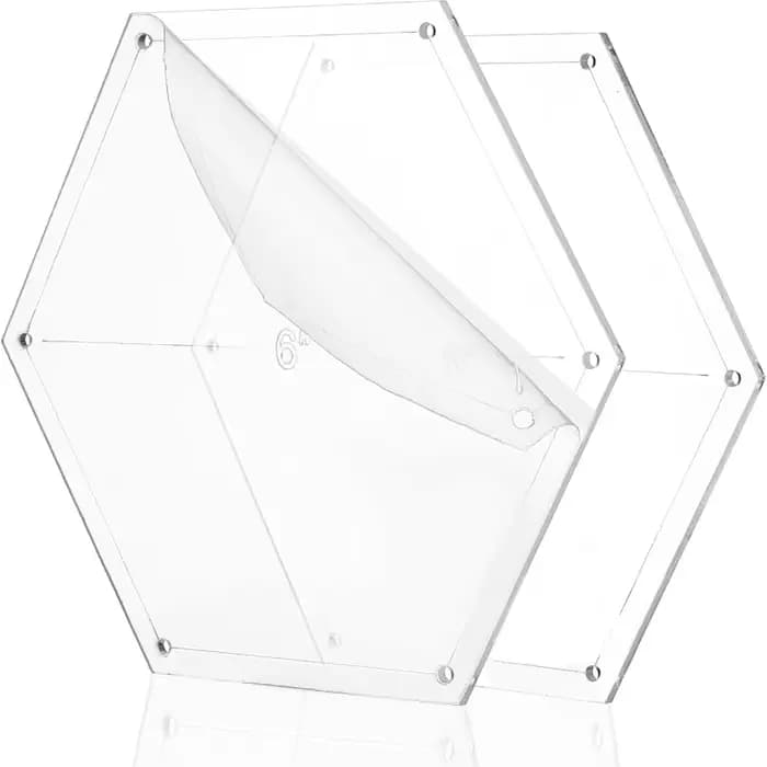 Ensemble de 6 gabarits de quilting hexagonaux, outil de couture multifonctionnel pour le quilting, la couture et les loisirs créatifs, pour les quilteurs professionnels et les amateurs.