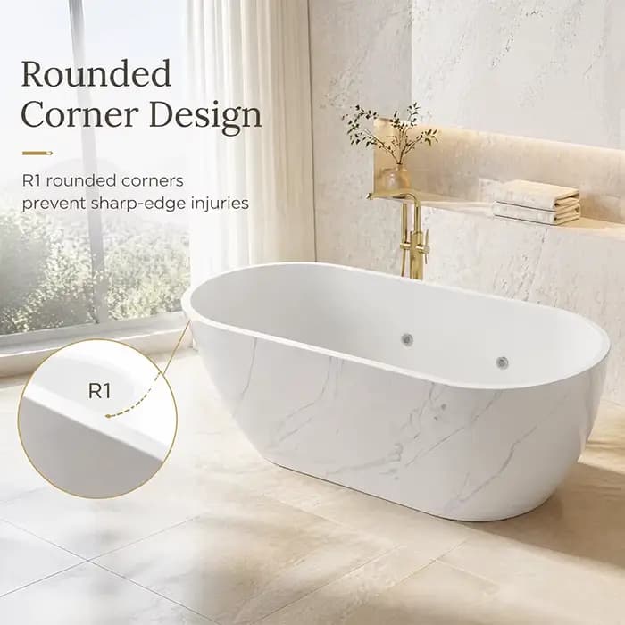 Baignoire de trempage à froid haut de gamme en marbre acrylique isolée pour la récupération en salle de sport et spa