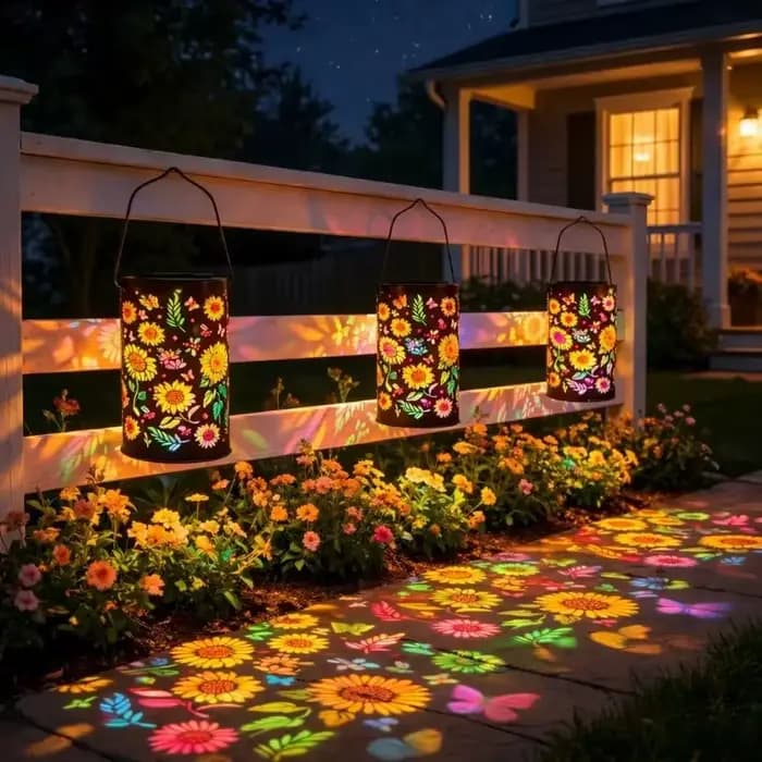 Lanterne solaire de jardin à LED colorée en forme de tournesol, lumière d'ombre, étanche, pour patio, pelouse, jardin, allée