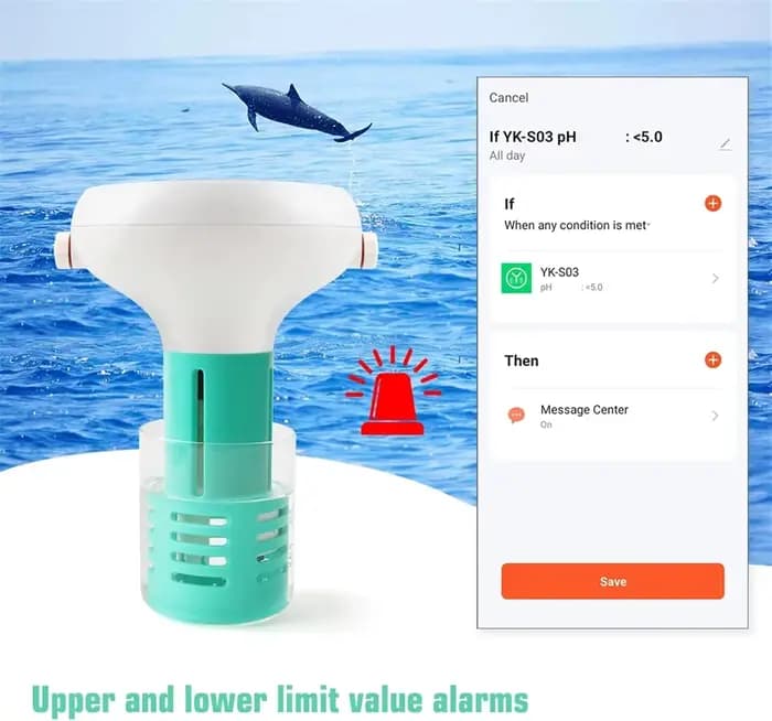 Testeur de qualité de l'eau solaire flottant pour piscine, compatible Tuya ZigBee, 7 en 1 (pH/ORP/EC/TDS/Sel/Température/Chlore) pour spa