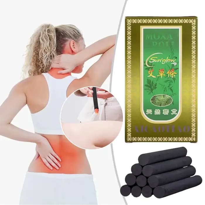 10 pièces/boîte Bâtonnets de Moxa sans fumée en rouleaux d'Armoise sauvage (Artemisia Argy) pour Moxibustion