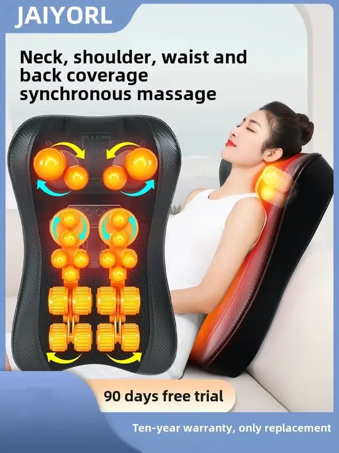JAIYORL Shiatsu oreiller de Massage du cou coussin électrique masseur de dos profond avec des tissus thermiques pétrissage pour les épaules détendre les Muscles
