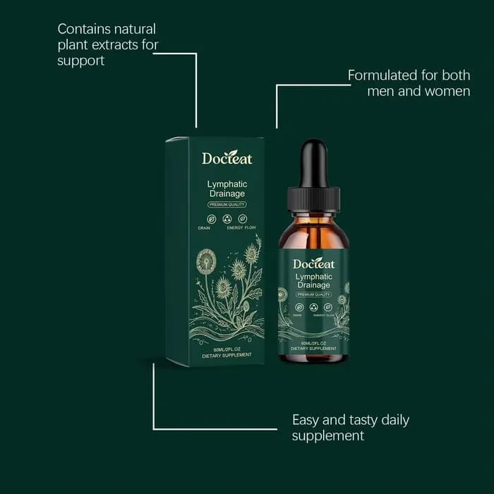1-5PCS 60ml Docteat Lymphatic Drainage Drops – Complément alimentaire à base de plantes pour la détoxification et le