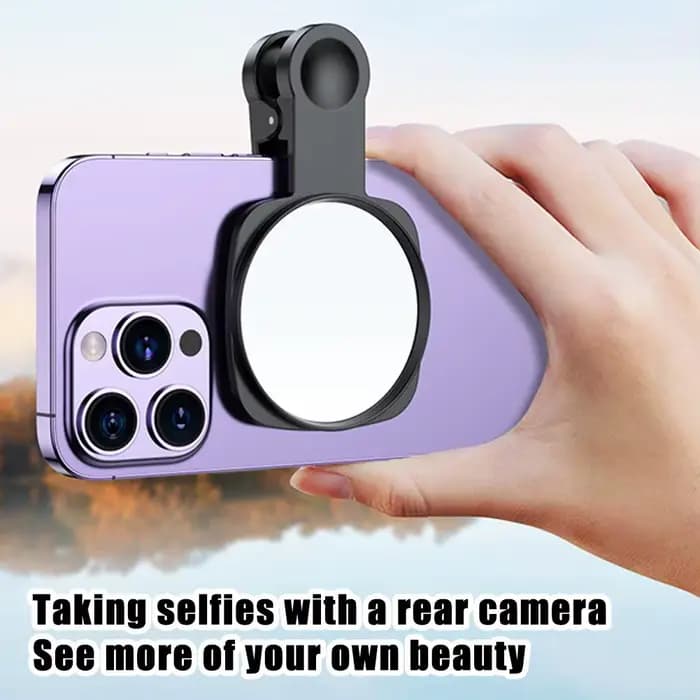 Kit d'objectif d'appareil photo pour smartphone avec miroir selfie et clip pour iPhone Samsung, accessoires pour diffusion en direct, photos, vidéos, selfies et vlogs