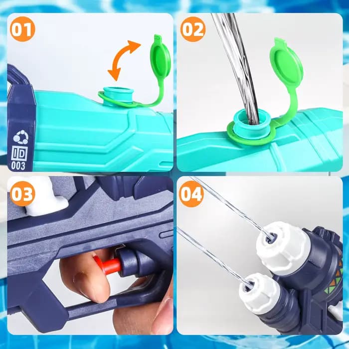 Pistolet à eau jouet pour enfants, pistolet à eau puissant avec capacité d'humidité de 500ML, pistolet à gicler longue portée pour piscine pour garçons et filles