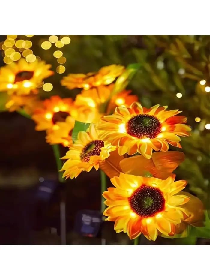 Lampe de tournesol à énergie solaire, LED étanche, pour l'extérieur, insertion au sol, lampe de pelouse, décoration de jardin, de cour