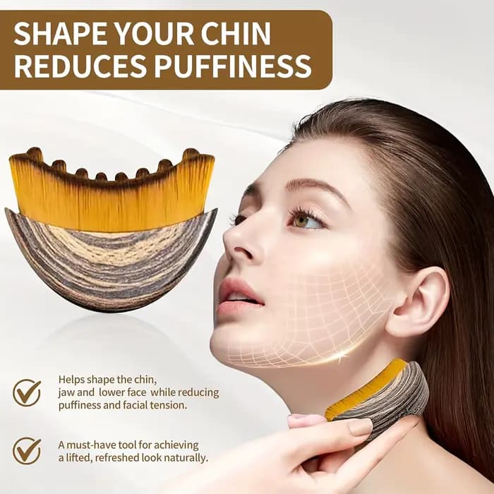 Visage lymphatique 2 pièces-tête ovale et poils souples pour soulager les poches
