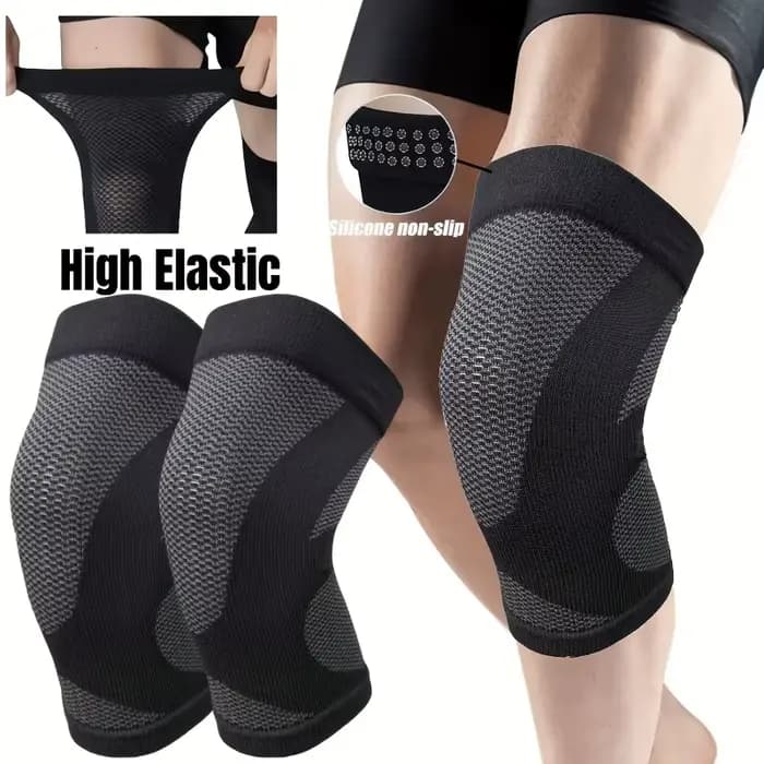 1 paire de manchons de compression de genou ultra-fins – Antidérapants