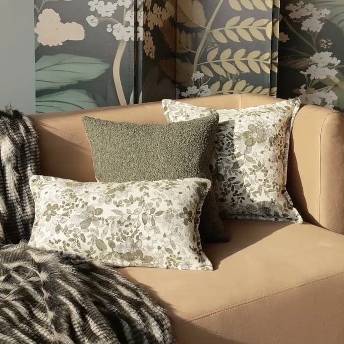 Housse de coussin Jacquard à fleurs rétro américaines, café vert, housses d'oreiller en Chenille de qualité supérieure, décoration moderne pour salon, maison
