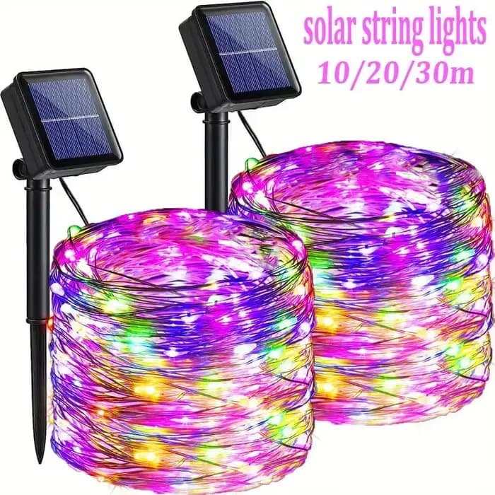 DegradLights-Guirxiété lumineuse solaire pour jardin, fil étanche, arbres de cour, fête de Noël, 8 modes