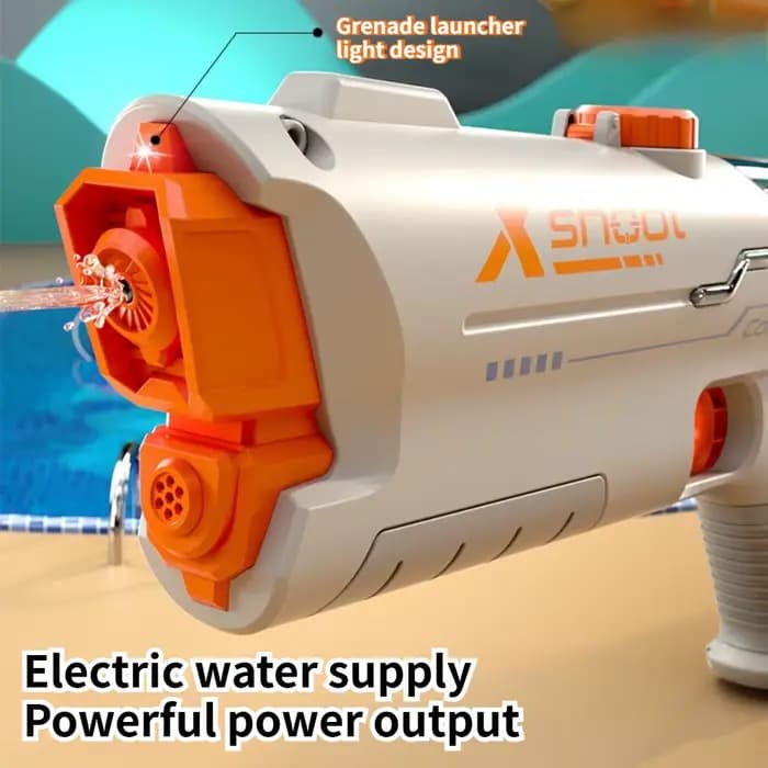 Pistolet à eau électrique automatique grande capacité, jouet aquatique pour l'extérieur, la plage, les jeux de plage et cadeau d'anniversaire ou de vacances