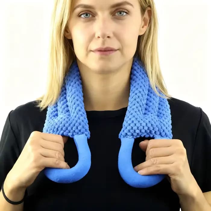 Tuhopeta Coussin chauffant pour le cou micro-ondable avec poignées Thérapie thermique humide Compresse de la douleur aux épaules et soulagement des crampes Pack chaud et froid