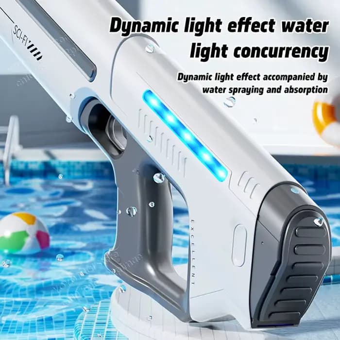 Pistolet de stockage d'eau entièrement automatique pour enfants, jouet électrique absorbant l'eau de grande capacité, jouet d'été en plein air, cadeau