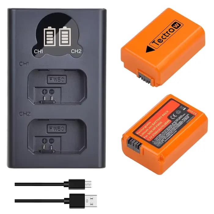 2160mAh NP-FW50 NPFW50 Batterie pour Appareil Photo Sony Alpha a6500 a6400 a6300 a6000 a5000 a3000 NEX-3 A7 A7II A7RII A7SII A7S A7S2