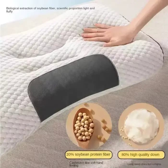 Nouveau Oreiller orthopédique cervical en Fiber de soja-oreiller de SPA de Massage pour la Protection du sommeil et du cou de la maison