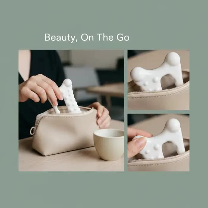 Planche Gua Sha en résine avec points texturés et bords lisses