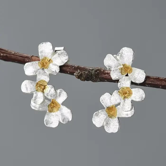 Boucles d'oreilles Lotus Fun Flower dans mon jardin, en argent Sterling 925 véritable, bijoux fins faits à la main, cadeau pour femmes, nouvelle collection