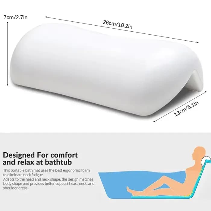 Oreiller de bain imperméable et antidérapant pour spa – Coussin rembourré en mousse à mémoire de forme pour la tête et