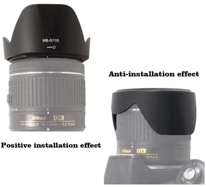 HB-N106 HB N106 HBN106 pare-soleil 55MM caméra réversible Lente accessoires pour Nikon D5600 D3400 D5500 D3300 D3200 AF-P18-55