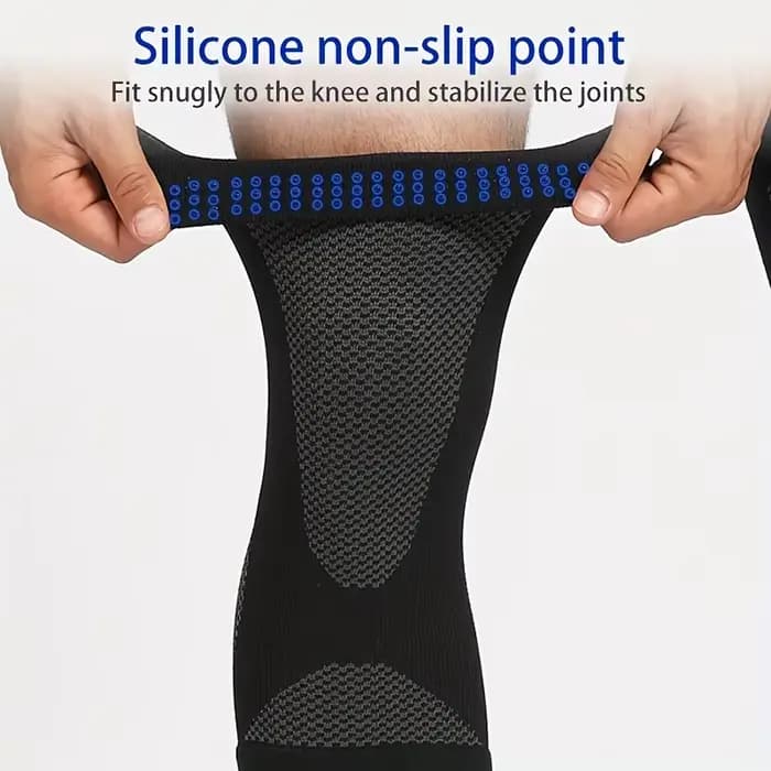 1 paire de manchons de compression de genou ultra-fins – Antidérapants